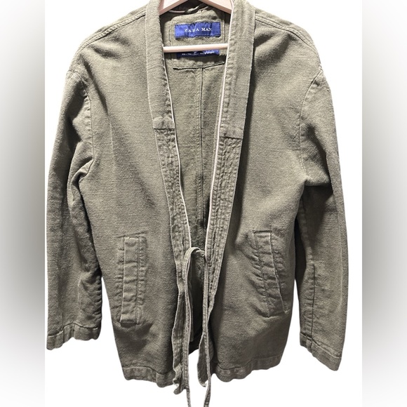 Zara Other - Zara Khaki Lightweight Shirt Jacket